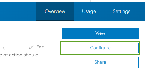 The Configure button