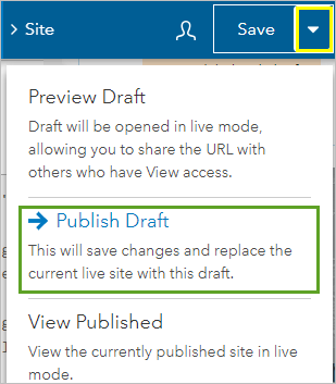 Publish Draft option