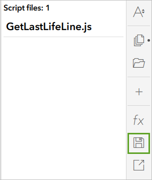 The save button for the script editor