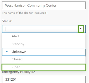 Status set to Open