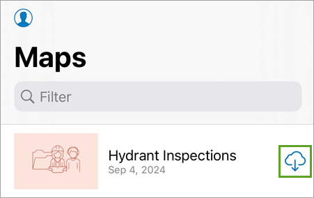 Download button for the Hydrant Inspections map