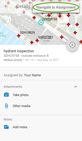 Navigate to Assignment on an Android phone