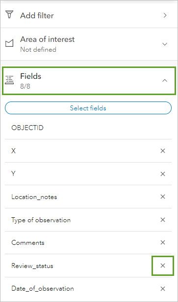 Remove button for Review_status under Fields