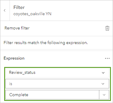 Expression set to Review_status is Complete