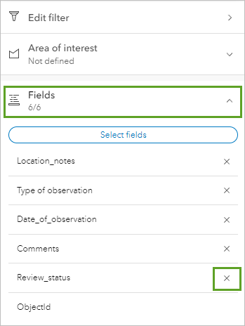 Remove button for Review_status under Fields