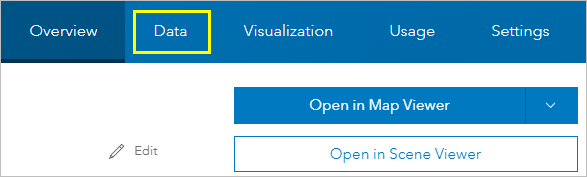 Data tab on the item page ribbon