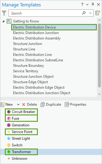 Electric Distribution Device templates