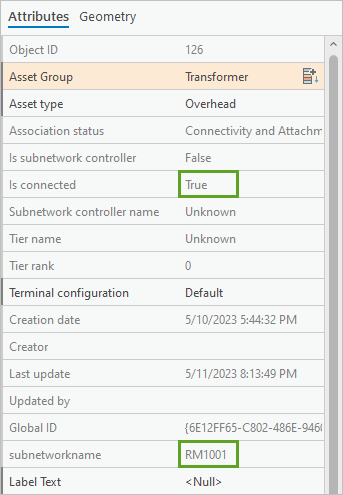 Is connected and subnetworkname attributes