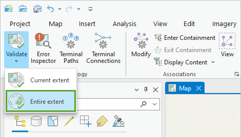 Entire extent option in the Validate menu