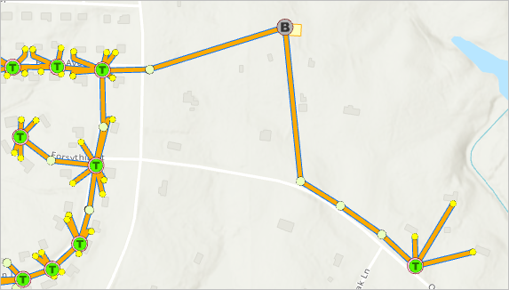 Electric Distribution SubnetLine feature on the map