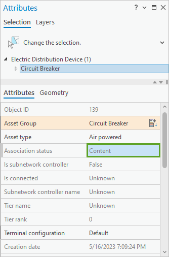 Attributes pane