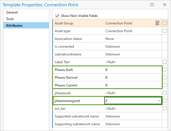 Template attribute values