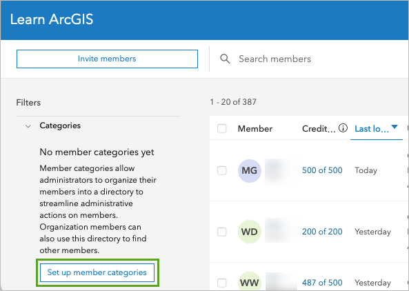 Open the Member roles tab to see what roles are available in the organization.