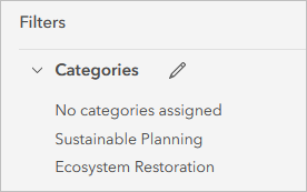 New categories added to the Filters pane