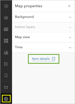 Open the map's Item details page.