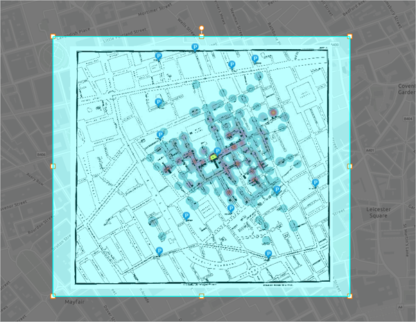 Navigation boundary set around Snow's map