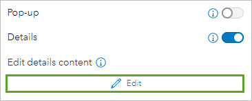 Edit details content setting in the configuration panel