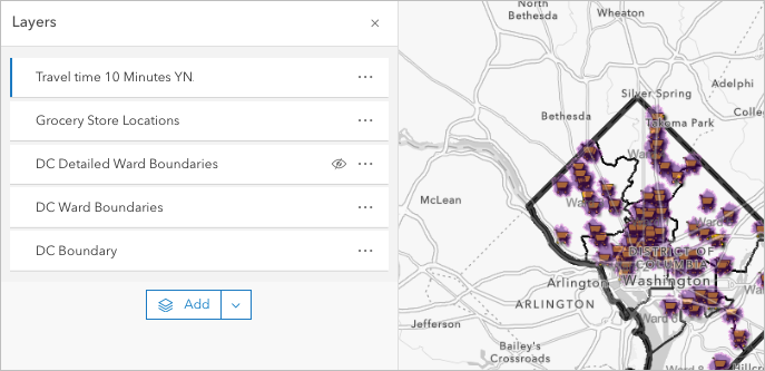 New layer is added to the Layers pane and the map.