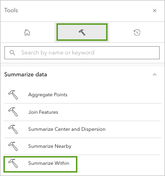 Summarize Within on the Tools tab in the Analysis pane
