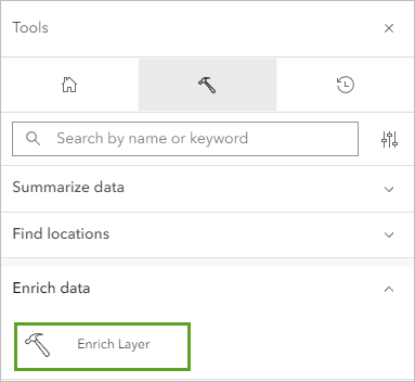 Enrich Layer in the Tools pane