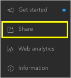 Share in the configuration panel