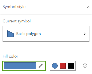 Fill color in the Symbol style window