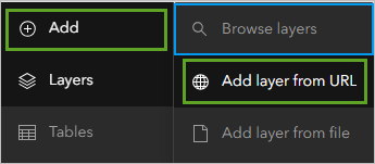 Add layer from URL from the Add menu