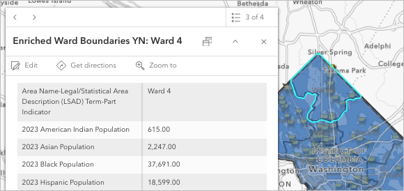 Pop-up for the Enriched Ward Boundaries layer