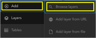 Browse layers on the Add menu