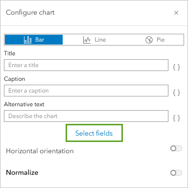 Select fields in the Configure chart window