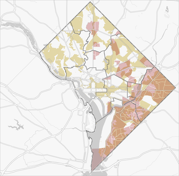 Ward Analysis Summary layer styled on the map.