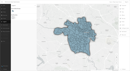 Map opened in Map Viewer