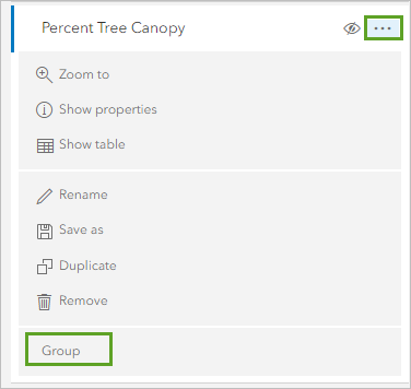 Group for the Percent Tree Canopy layer