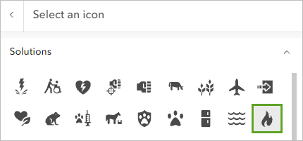 Flame icon in the Solutions section