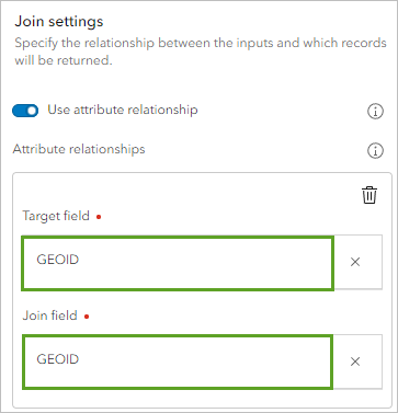 Target field and Join field set to GEOID under Join settings