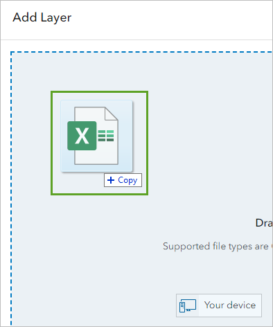 Drag the .csv file to the Add Layer window.