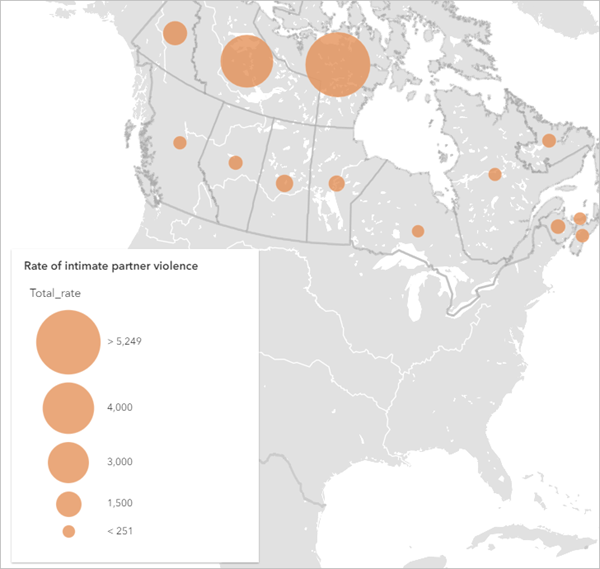 Map showing rate of intimate partner violence