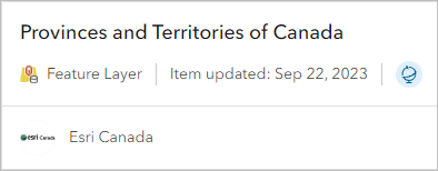 Provinces and Territories of Canada layer