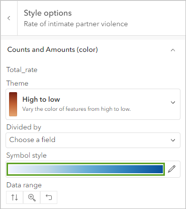 Symbol style color ramp