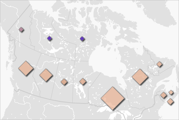 Map with drop shadow effect
