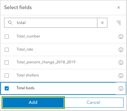 Add the Total_beds field.