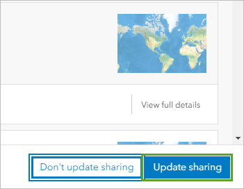 Update sharing button