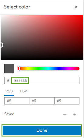Change color code to 555555.