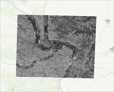 Post_Flood_SAR_Composite_Clipped on the map