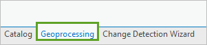 Geoprocessing tab