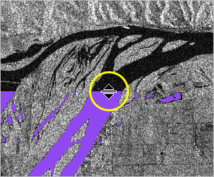 Swipe cursor for pre-flood water raster