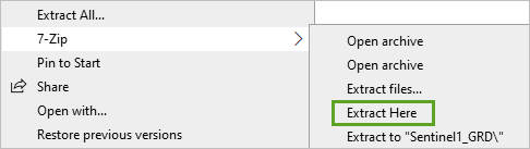 7-Zip Extract Here menu option