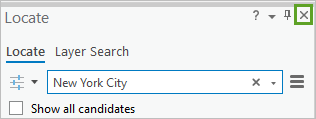 Close the Locate pane