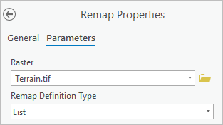 Remap Properties parameters
