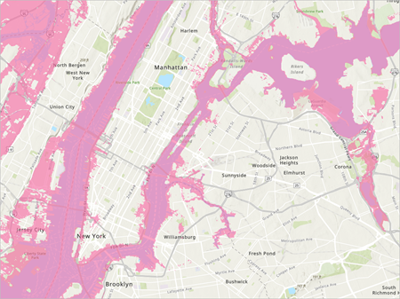 Map of the 3 meter storm surge